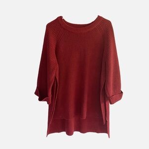 All Row Cranberry Red Crewneck Sweater